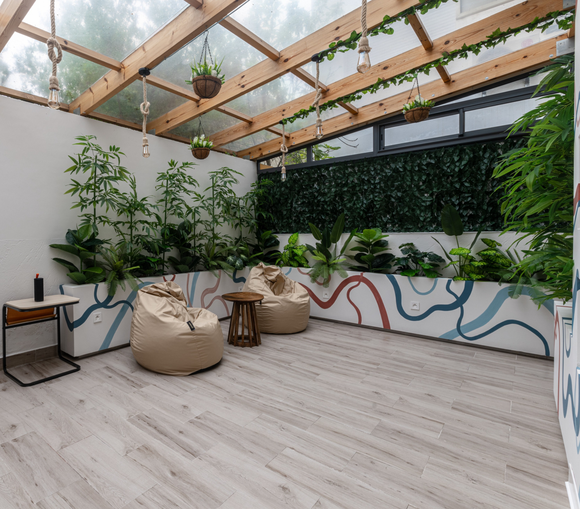 Espace extérieur apaisant AURYTHM Casablanca bien-être et ateliers en environnement calme